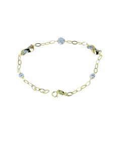 bracciale con centrale ritorto e sfere zirconate 