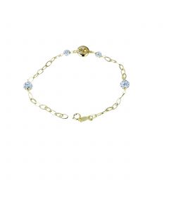 bracciale con centrale tondo e sfere zirconate 