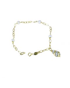 bracciale con pendente a goccia e perle