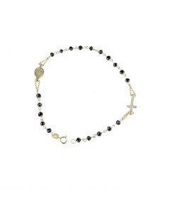 bracciale rosario con grani in spinello nero 