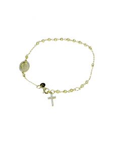 bracciale rosario con sfere lavorate  cm.19 con rid.cm.17