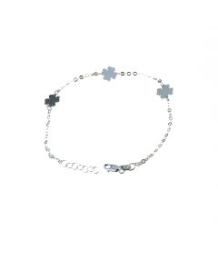bracciale con quadrifogli a lastra 
