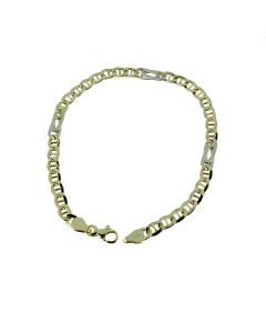 bracciale catena vuoto maglia tipo lingotto alternata