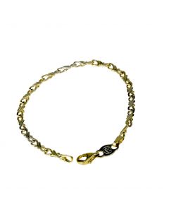 bracciale catena pieno con maglia occhio di pernice