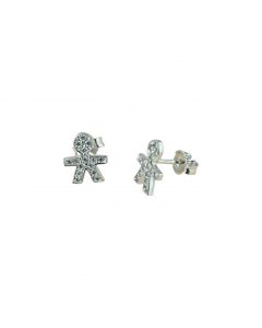 orecchini bimbo zirconati dim.12x10mm.