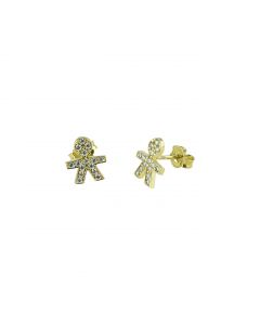 orecchini bimbo zirconati dim.12x10mm.