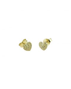 orecchini cuore pavè di zirconi dim.8mm.