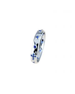 anello rosario con pietre blu