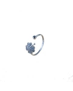 anello quadrifoglio pavè di zirconi e punto luce