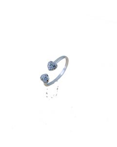 anello cuori pavè di zirconi e punto luce