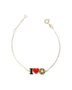 bracciale i love football smaltato