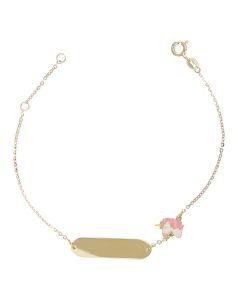 bracciale targa con unicorno smaltato