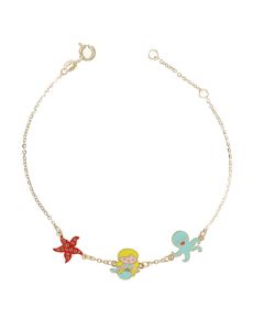 bracciale con soggetti marini smaltati