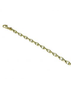 bracciale catena vuoto maglia traversino bicolore lucido ritorto 