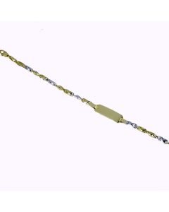 bracciale con targa con catena maglia vuota tubolare