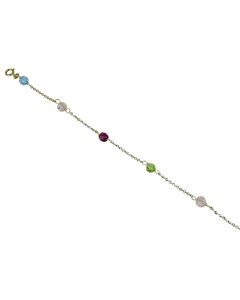 bracciale bambina con pietre colorate cm.16