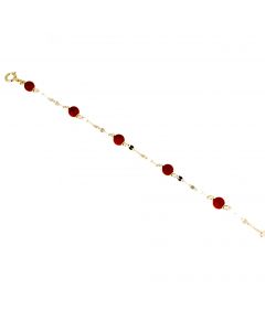 bracciale bambina con corallo cm.14