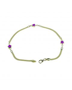 bracciale ragazza con stelle smaltate e catena tipo bismark 