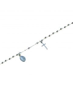 bracciale rosario con grani sfaccettati cm.20 con rid.17,5