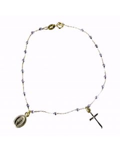 bracciale rosario con grani lucidi