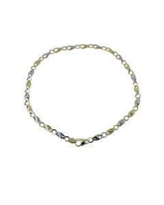 bracciale uomo con maglie a lastra ovali  e maglie sfinestrate tonde cm21