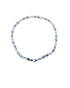 bracciale uomo con maglie a lastra ovali lucide  e maglie sfinestrate tonde cm.21