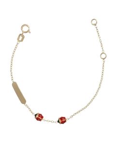 bracciale targa con coccinelle smaltate