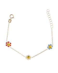 bracciale bimba con fiori smaltati