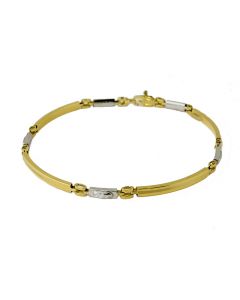 bracciale con piastre scatolate lucide e satinate 