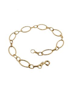 bracciale catena con maglie ovali  martellato 