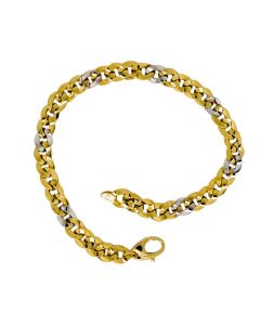 bracciale catena grumette  con finitura lucida largo 5mm. lungo 19,5cm.