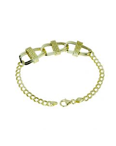 bracciale catena a scalare con maglie lucide lavorate  