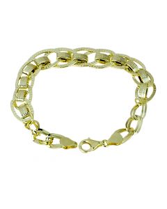 bracciale catena a scalare con maglie lucide lavorate  