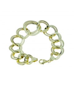 bracciale catena a scalare con maglie lucide lavorate  