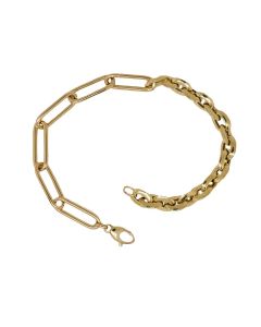 bracciale catena con doppia maglia ovale lucida 