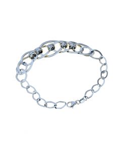 bracciale catena a scalare  con maglie lucide lavorate  