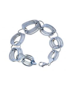 bracciale catena a scalare  con maglie lucide lavorate 