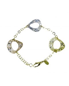 bracciale catena con maglie ritorte e traforate ovali