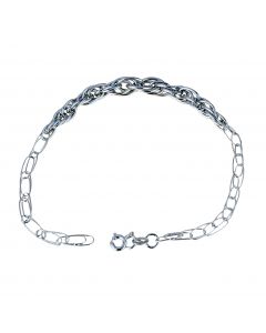 bracciale catena a scalare con maglie ovali lucide largo