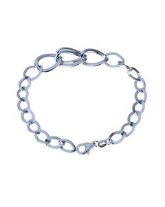 bracciale catena a scalare con maglie ovali lucide 