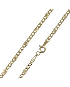 catena vuota a maglia 3+1 lucida e lavorata lunga cm.50 larga 2mm.