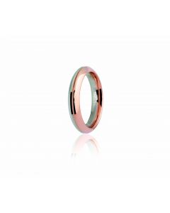 fede eterna Unoaerre in oro bianco e rosa larga 4mm.