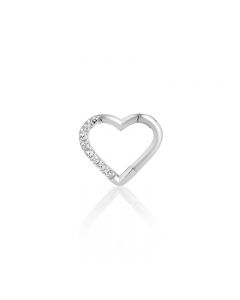 heart clicker ring daith/helix con zirconi e chiusura a click diam.8mm.