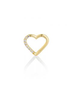 heart clicker ring daith/helix con zirconi e chiusura a click diam.8mm.