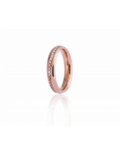 fede infinito Unoaerre in oro rosa con diamanti larga 4mm.