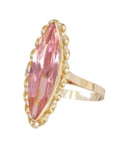 anello spoletta con pietra centrale rosa