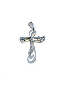 croce donna zirconata dim.33x25mm.